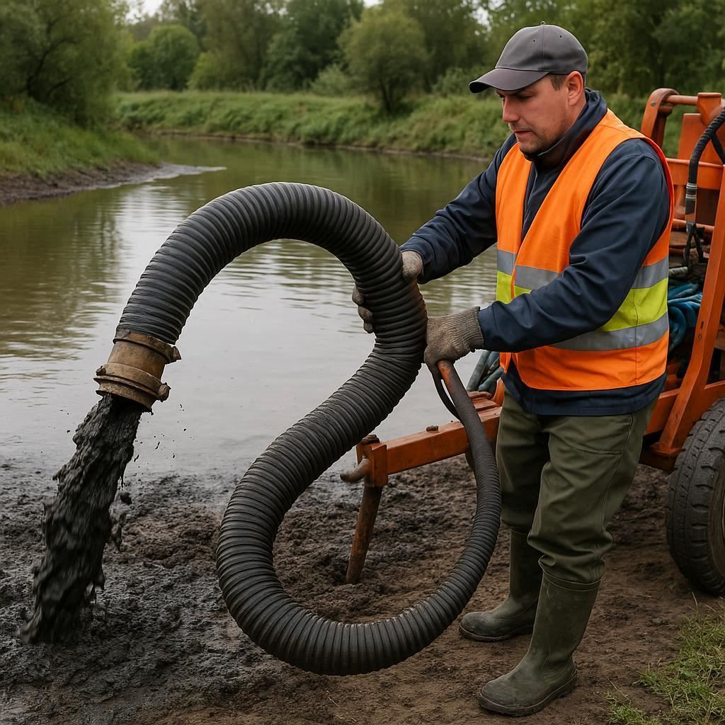 Очистка прудов и водоемов от ила в Домодедово
