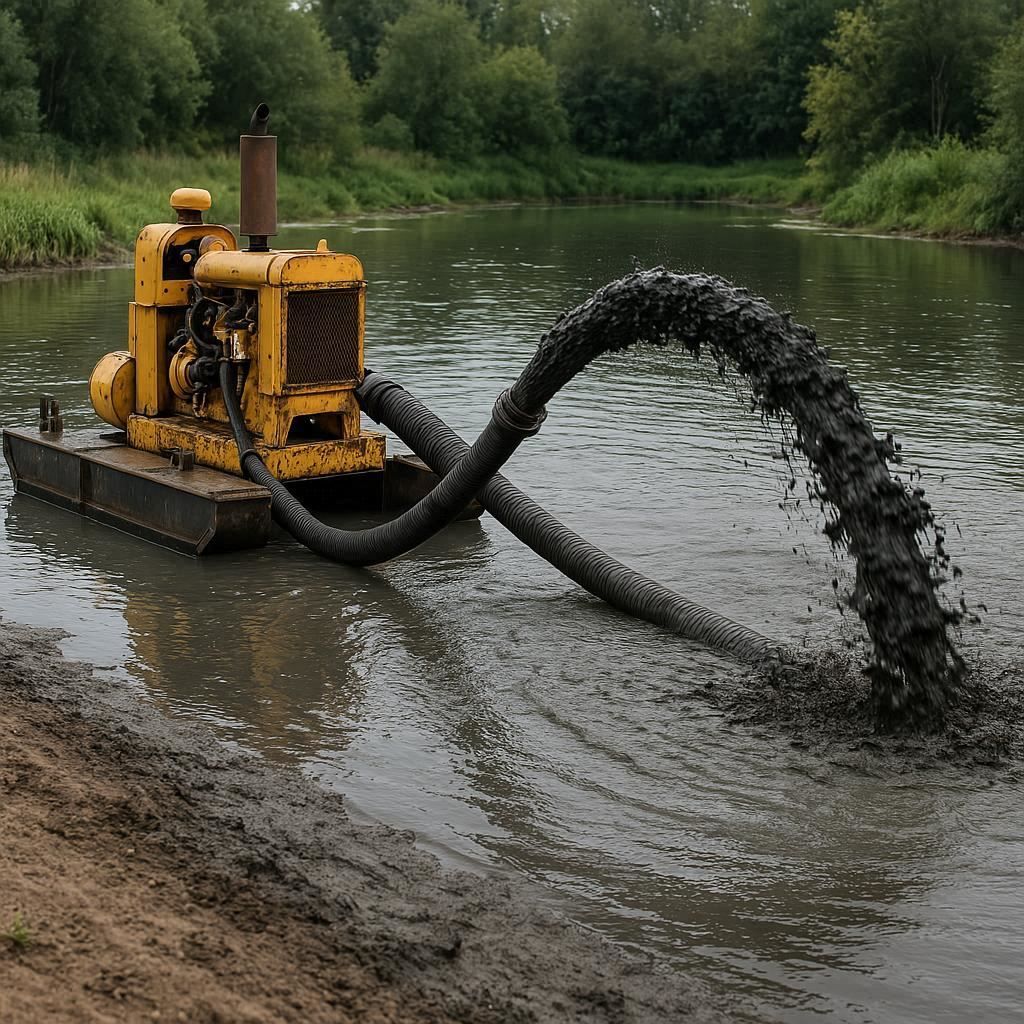 Очистка прудов и водоемов от ила в Домодедово